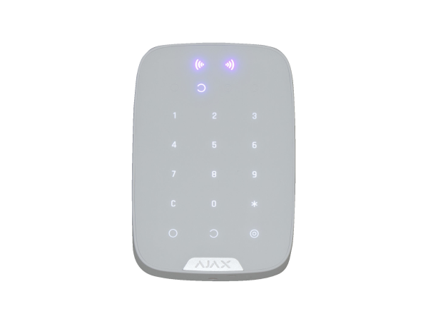 AJAX | Bedienfeld | LED-Statusanzeige | DESFire Kontaktlose Steuerung | Weiß | KeyPad Plus